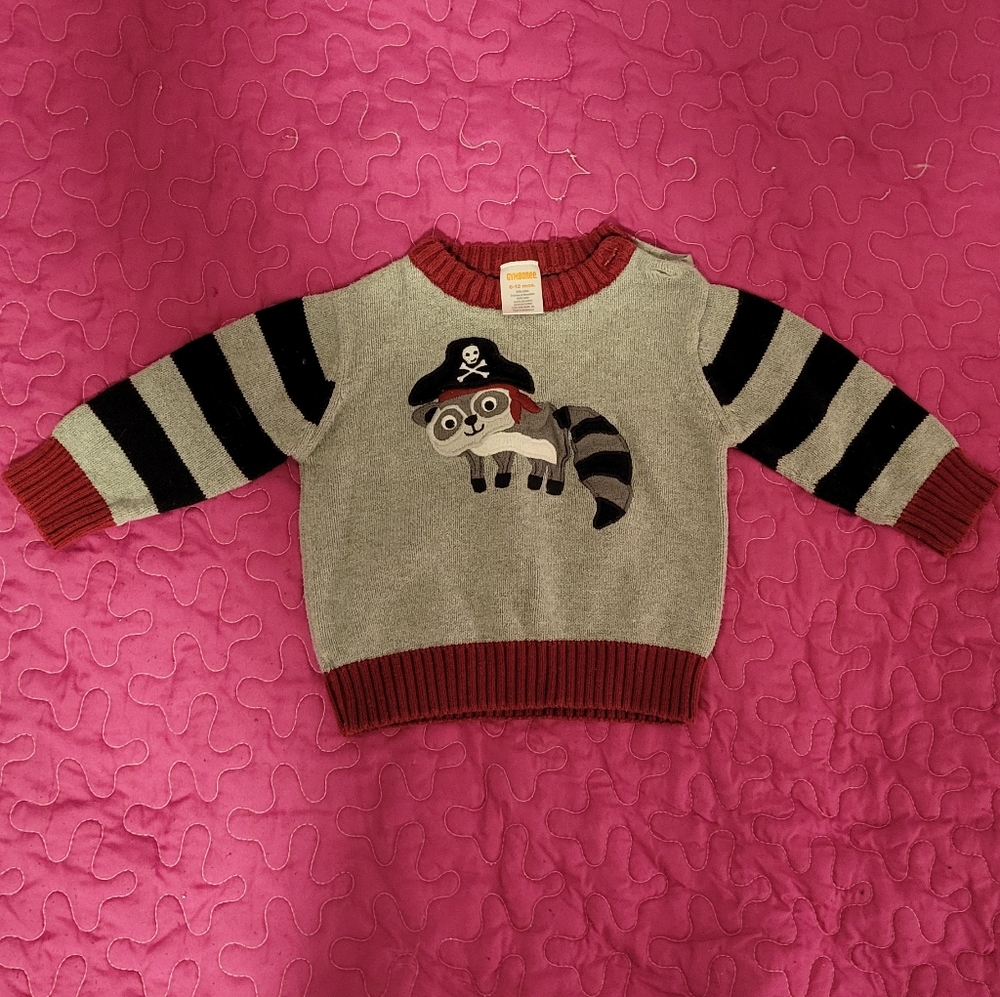 Gymboree Gray racoon sweater